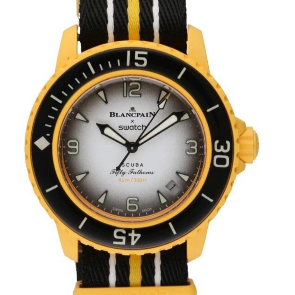 Authentic BLANCPAIN X Swatch Fifty Fathoms Pacific Ocean SO35P100 Completed Set
